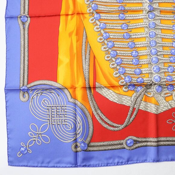 Pre Loved hermes Silk Scarf Military Jacket Design Women violet | purple Scarves - Picture 6 of 6